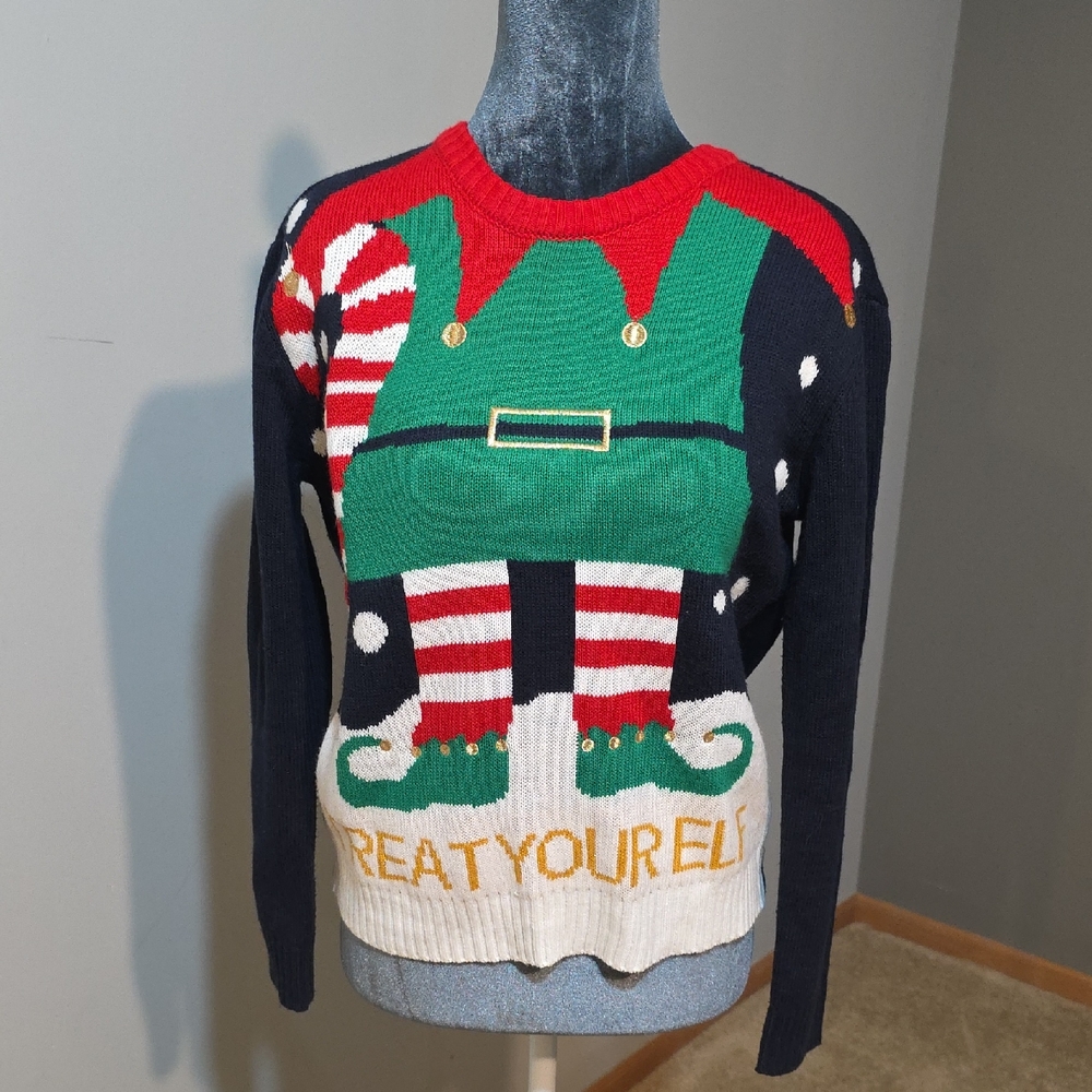 H&M Red Holiday Sweater‎ Sz XS